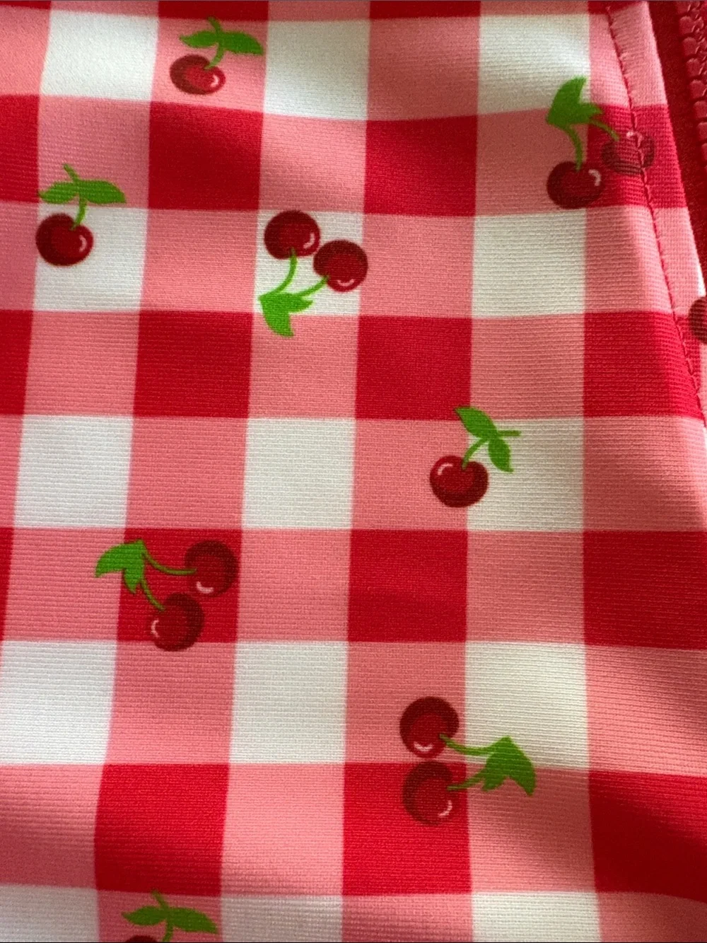 wonder nation Pink Gingham Cherry One-Piece Swimsuit - 3-6 month